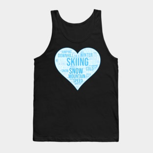 Skiing Heart Blue Tank Top